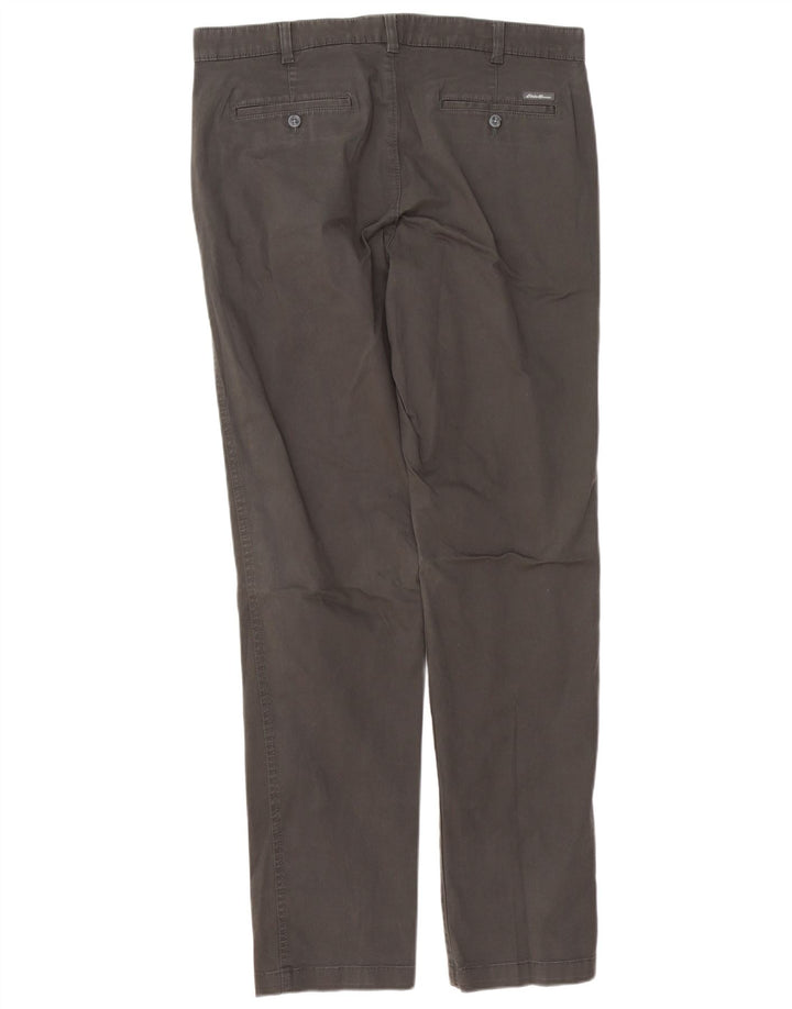 EDDIE BAUER Mens Straight Chino Trousers W36 L34 Grey Cotton