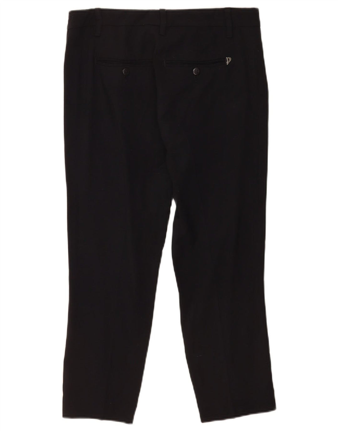 Dondup Womens Crop Suit Trousers W30 L24 Black Viscose