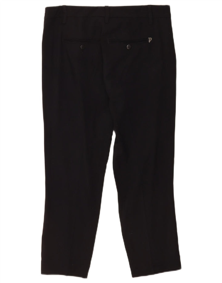 Dondup Womens Crop Suit Trousers W30 L24 Black Viscose