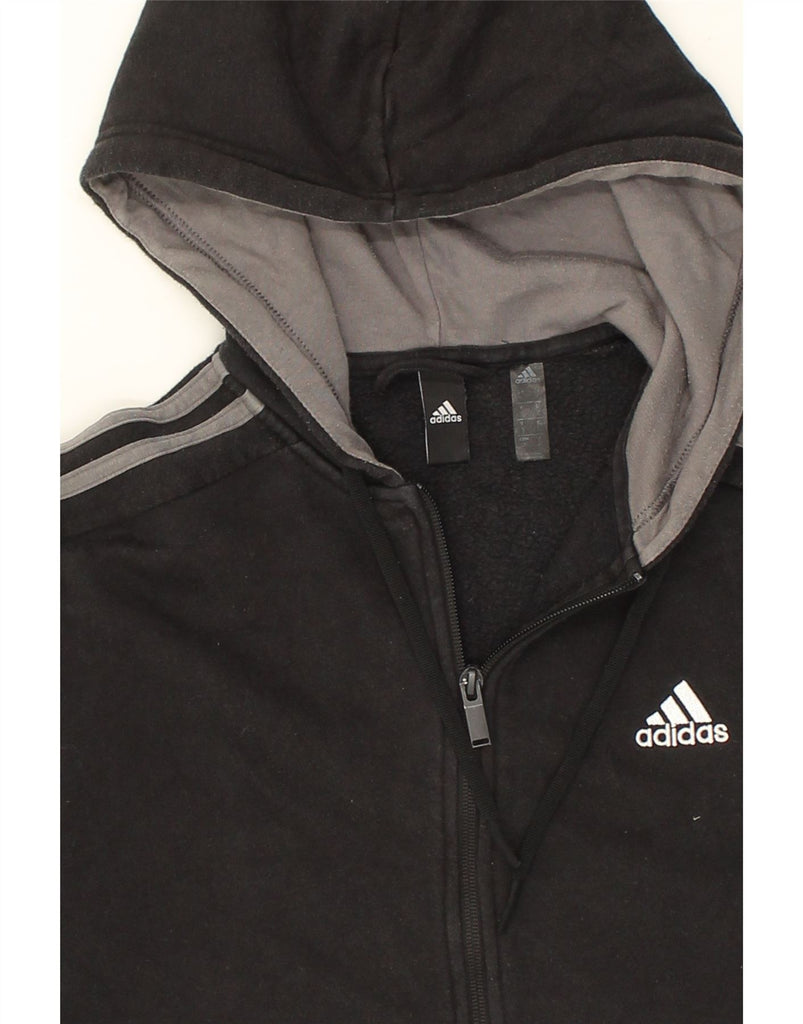 ADIDAS Mens Zip Hoodie Sweater Small Black Cotton | Vintage Adidas | Thrift | Second-Hand Adidas | Used Clothing | Messina Hembry 