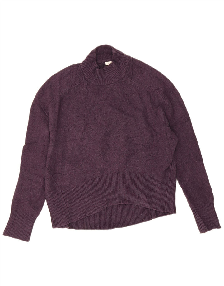 John Lewis Womens Oversized Turtle Neck Jumper Sweater UK 10 Small Purple