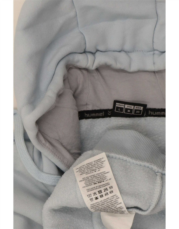 Hummel Mens Graphic Hoodie Jumper Medium Blue Cotton