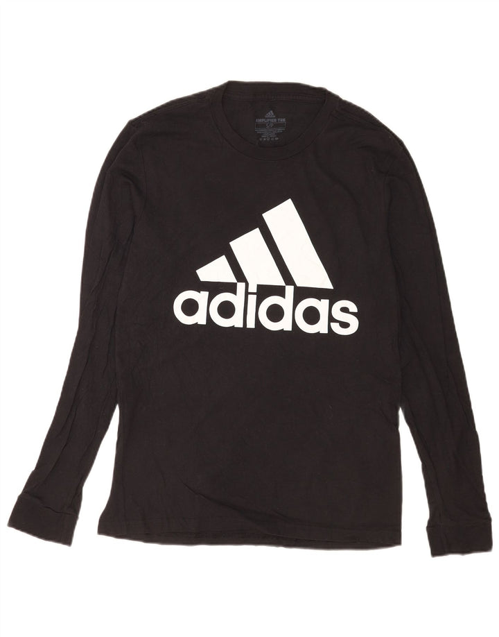 Adidas Mens Graphic Top Long Sleeve Small Black Cotton