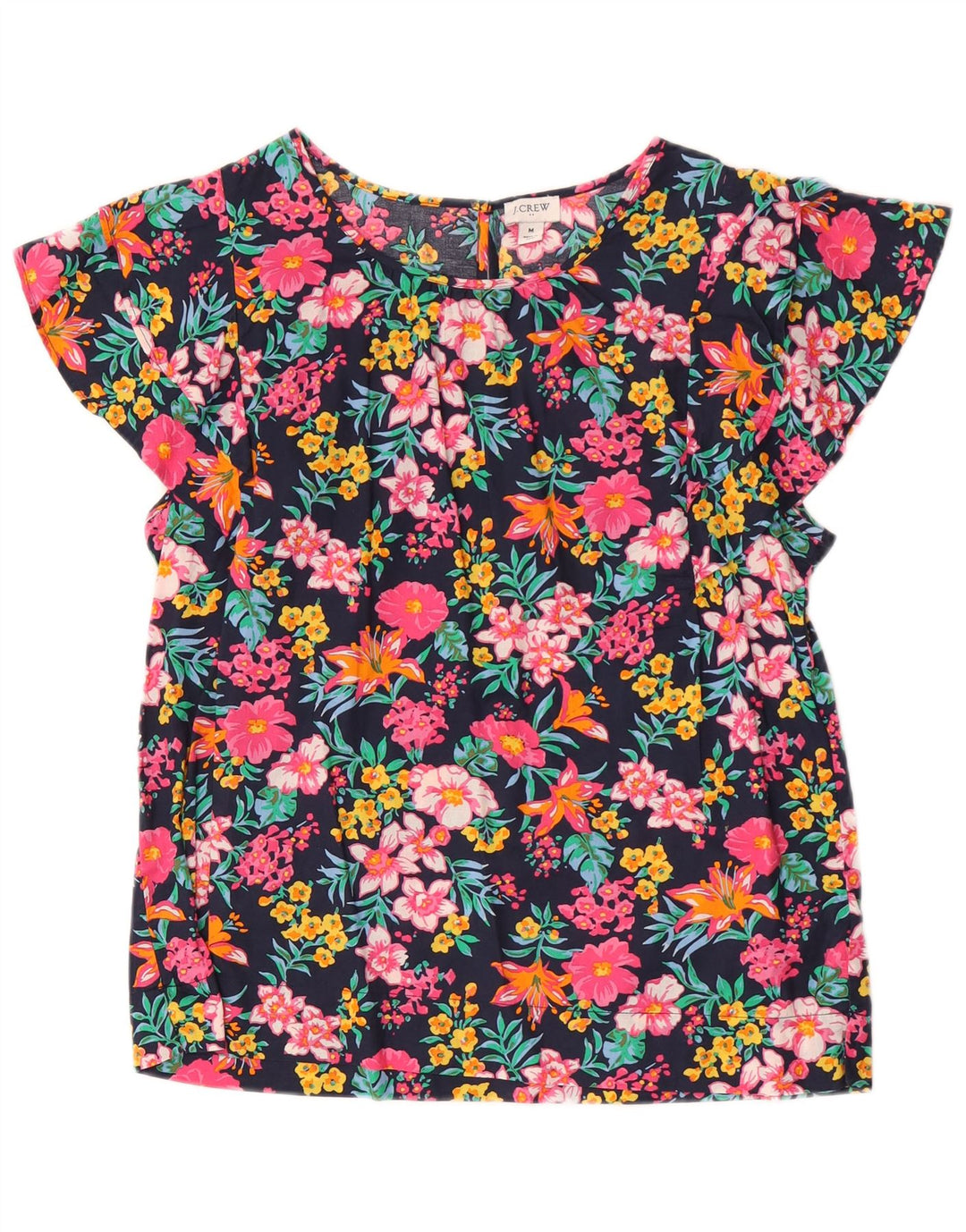 J. Crew Womens Batwing Blouse Top UK 14 Medium Multicoloured Floral Cotton