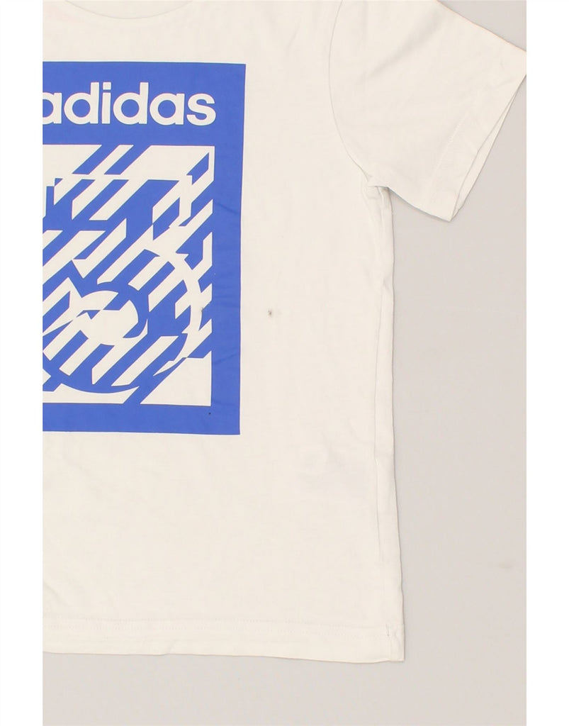 ADIDAS Boys Graphic T-Shirt Top 7-8 Years White Cotton | Vintage Adidas | Thrift | Second-Hand Adidas | Used Clothing | Messina Hembry 