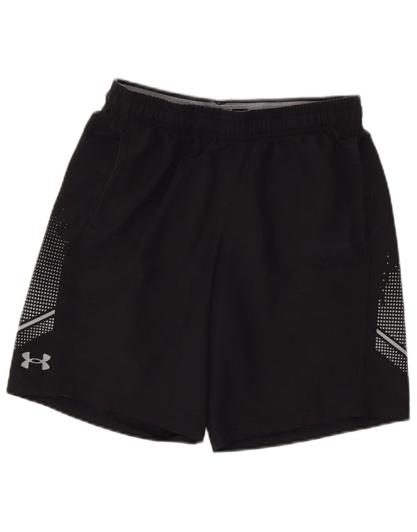 UNDER ARMOUR Boys Graphic Sport Shorts 11-12 Years Large Black Polyester