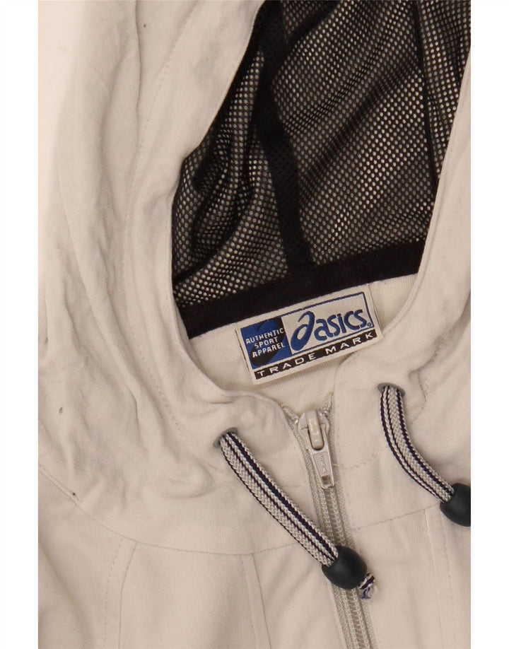 Asics Mens Zip Hoodie Sweater Large Off White Acetate