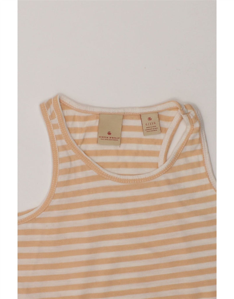 SCOTCH & SODA Girls Vest Top 5-6 Years Beige Striped Cotton | Vintage Scotch & Soda | Thrift | Second-Hand Scotch & Soda | Used Clothing | Messina Hembry 