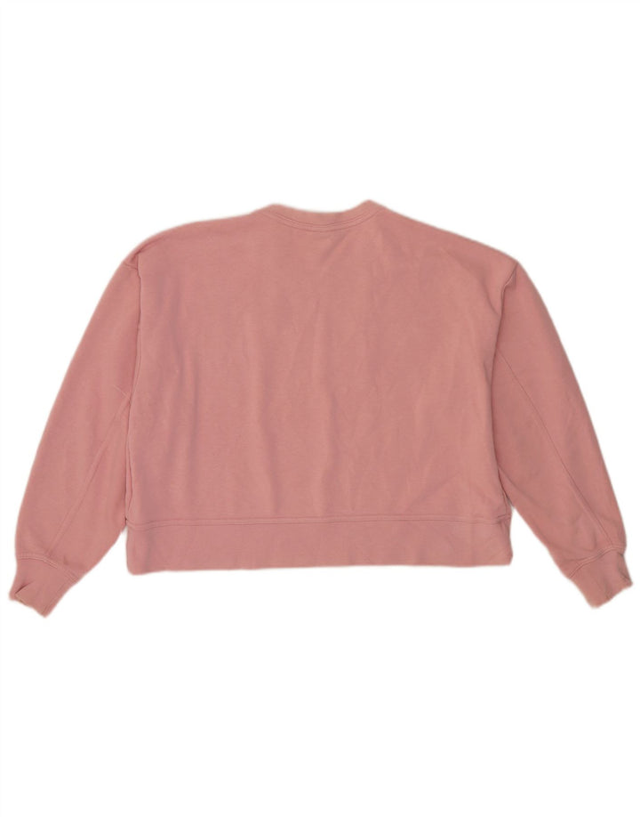 Nike Womens Crop Graphic Sweatshirt Jumper UK 14 Medium Pink Cotton
