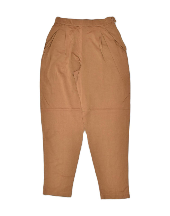 BARBIERI Womens High Waist Pegged Chino Trousers UK 10 Small W24 L32 Brown | Vintage | Thrift | Second-Hand | Used Clothing | Messina Hembry 
