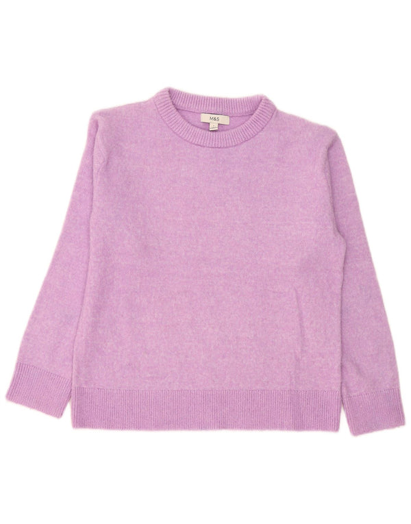 Marks & Spencer Womens Boat Neck Jumper Sweater UK 10 Small Purple