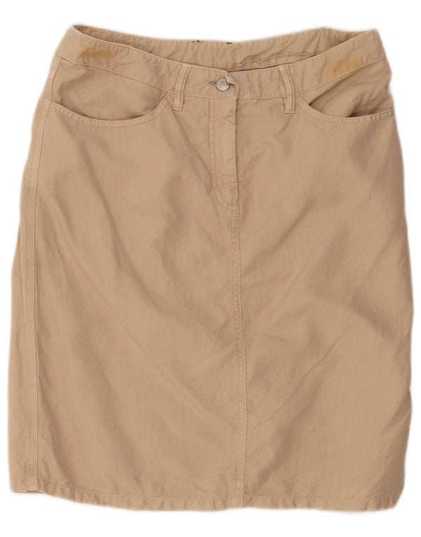 Dolce & Gabbana Womens Straight Skirt IT 44 Medium W34 Beige Cotton