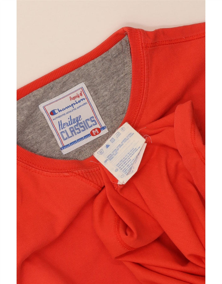 Champion Womens Heritage T-Shirt Top UK 12 Medium Red Cotton