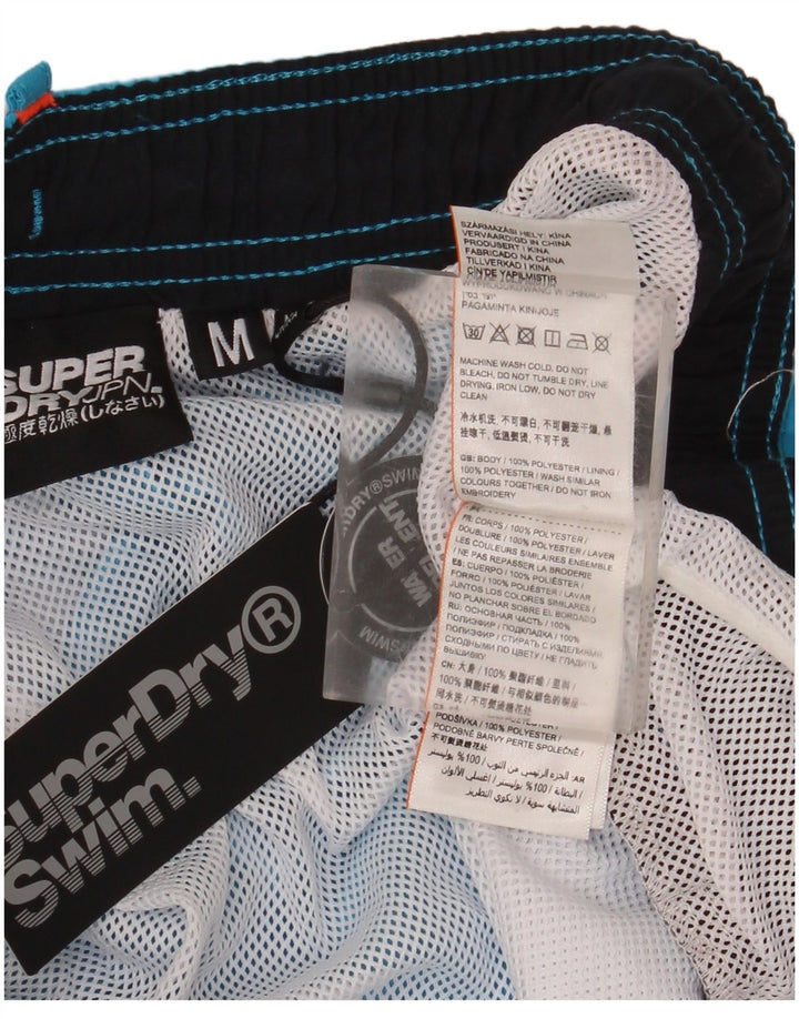 Superdry Mens Graphic Swimming Shorts Medium  Blue Colourblock Polyester