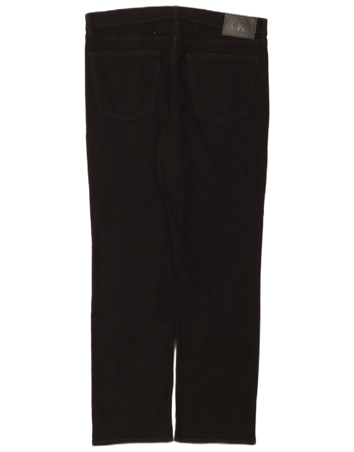 Calvin Klein Mens Straight Jeans W36 L32 Black Cotton