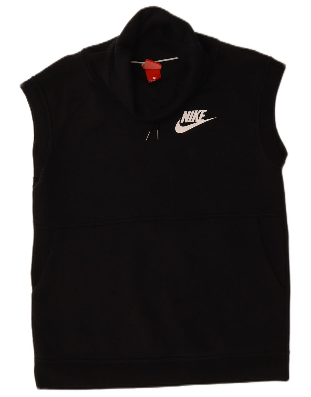 Nike Womens Sleeveless Oversized Sweatshirt Jumper UK 10 Small Black Cotton