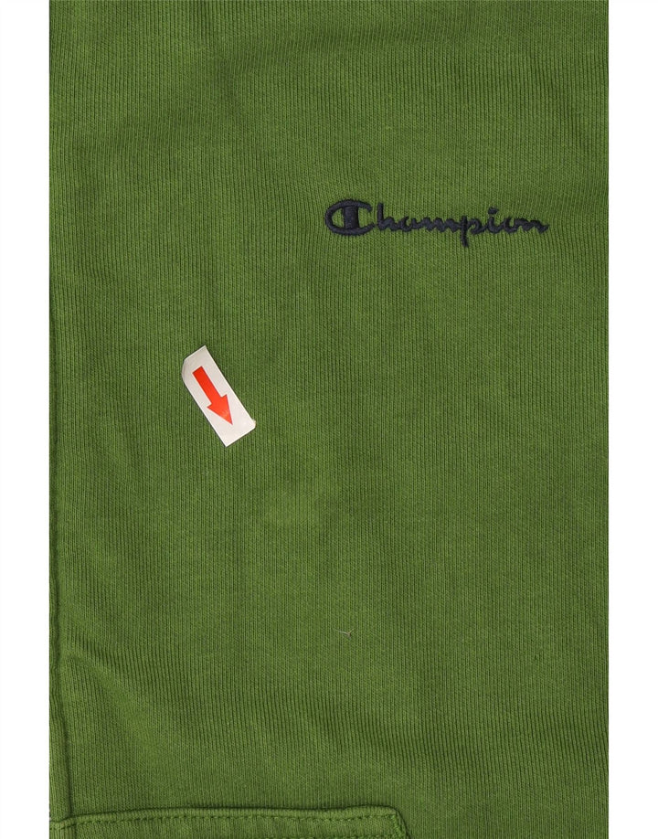 Champion Mens Zip Hoodie Sweater Large Green Cotton