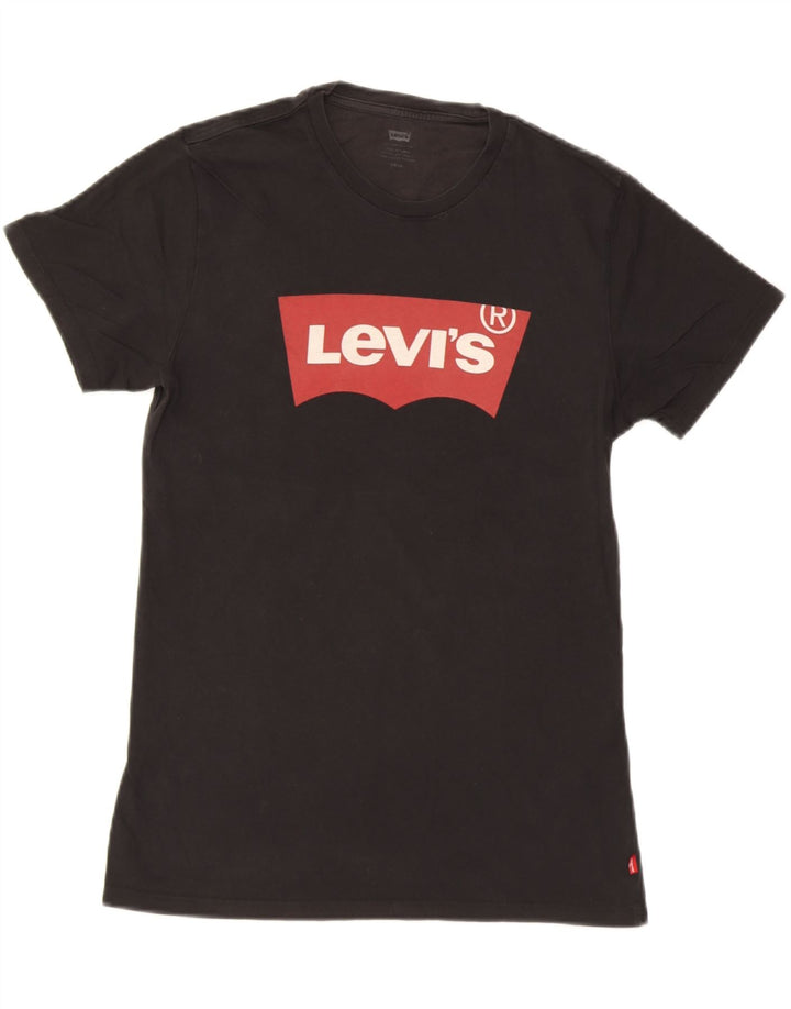 LEVI'S Mens Graphic T-Shirt Top Small Black Cotton Vintage Levi's and Second-Hand Levi's from Messina Hembry 