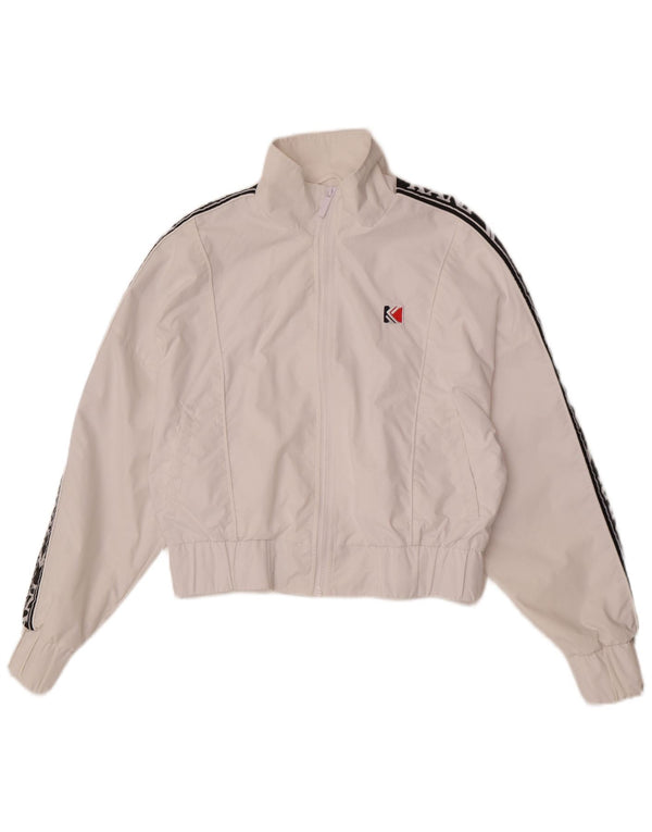 Karl Kani Womens Graphic Tracksuit Top Jacket UK 10 Small White Colourblock