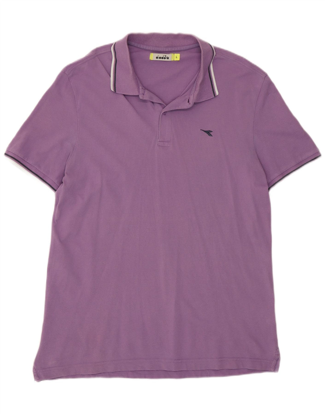 Diadora Mens Polo Shirt Large Purple Cotton