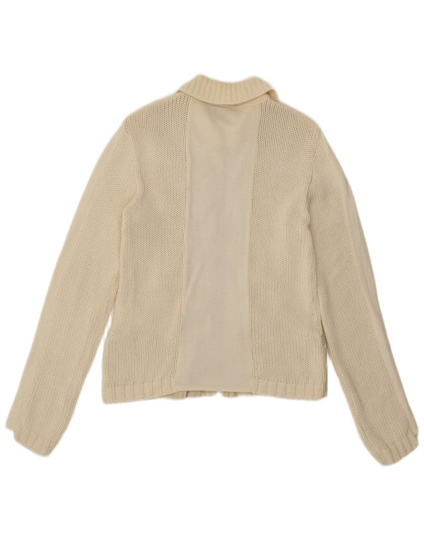 Pinko Womens Cardigan Sweater UK 14 Medium Off White Cotton