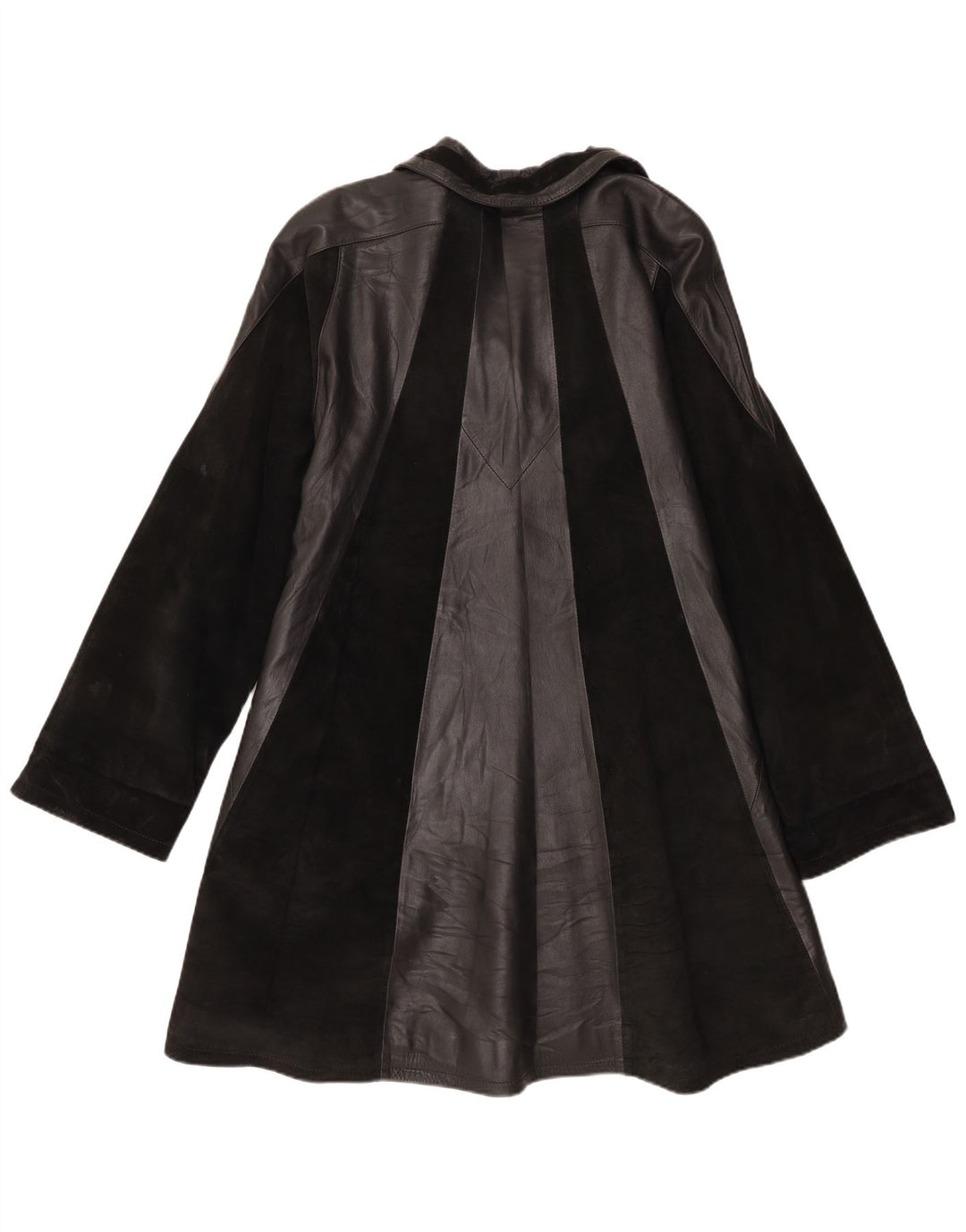 Adarcrea Womens Leather Coat EU 48 2XL Black Colourblock Leather
