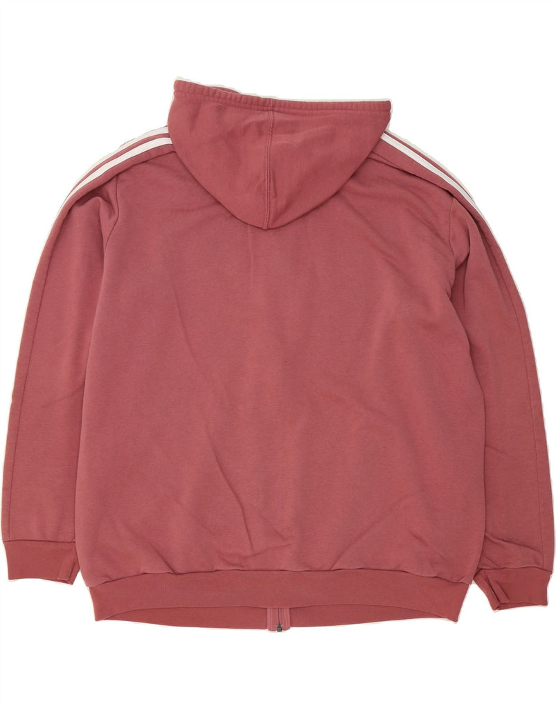 ADIDAS Mens Zip Hoodie Sweater 2XL Burgundy Cotton Vintage Adidas and Second-Hand Adidas from Messina Hembry 