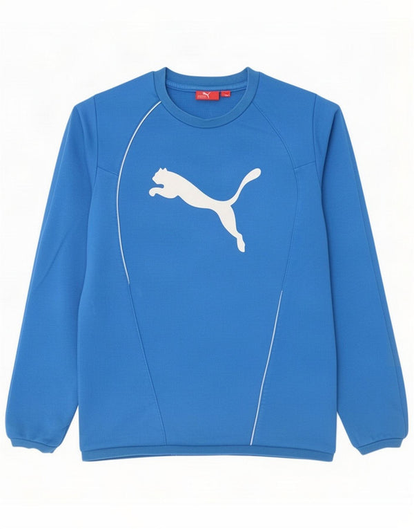 Puma Boys Graphic Sweatshirt Jumper 13-14 Years Blue Cotton