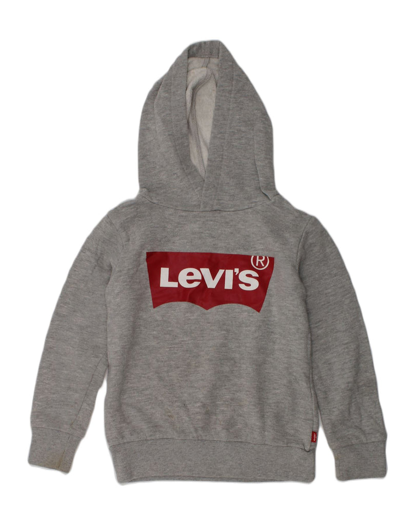 LEVI'S Boys Graphic Hoodie Jumper 9-10 Years Small Grey Cotton | Vintage Levi's | Thrift | Second-Hand Levi's | Used Clothing | Messina Hembry 