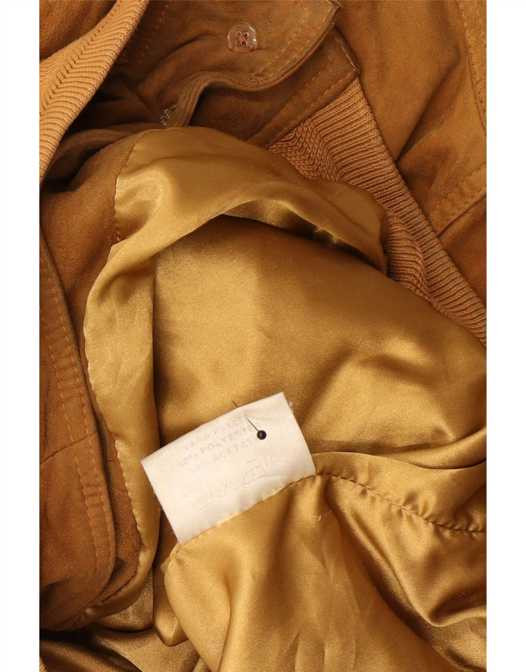 Vintage Mens Suede Bomber Jacket UK 42 XL Beige Leather