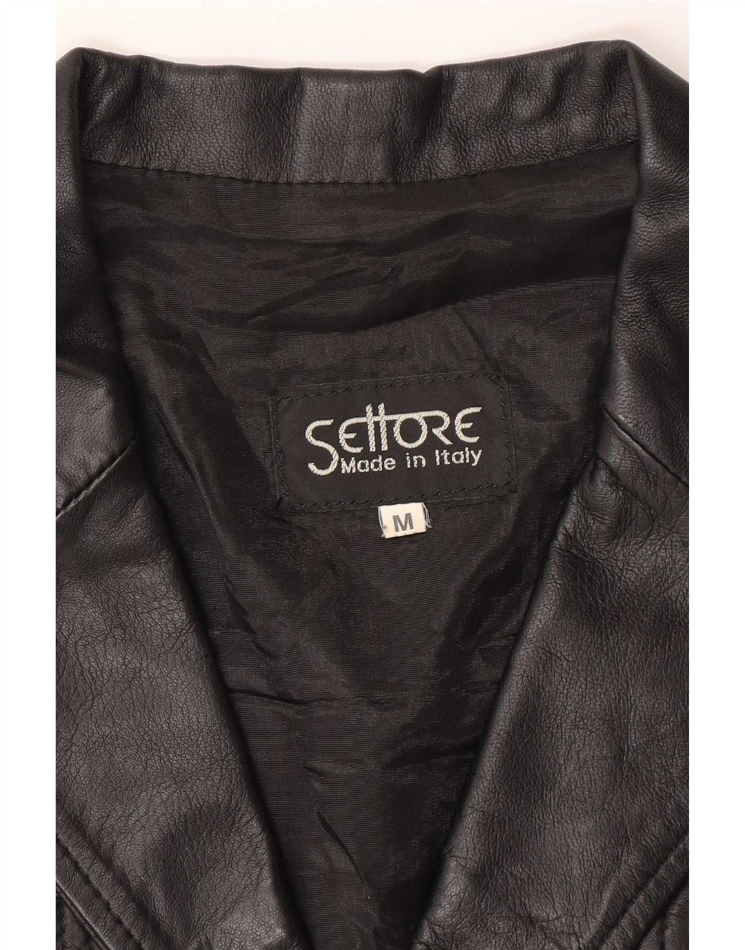 Settore Womens 3 Button Leather Blazer Jacket UK 12 Medium Black