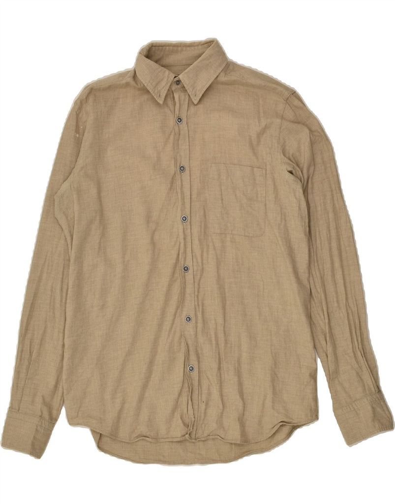 MASSIMO DUTTI Mens Shirt Medium Beige | Vintage Massimo Dutti | Thrift | Second-Hand Massimo Dutti | Used Clothing | Messina Hembry 