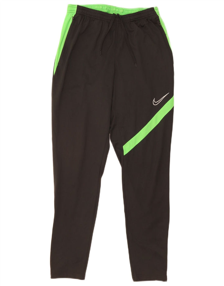 Nike Womens Dri Fit Tracksuit Trousers UK 12 Medium Grey Colourblock