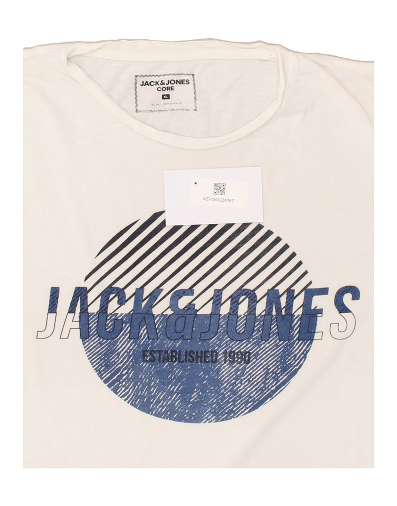 JACK & JONES Mens Graphic T-Shirt Top XL White Cotton | Vintage Jack & Jones | Thrift | Second-Hand Jack & Jones | Used Clothing | Messina Hembry 