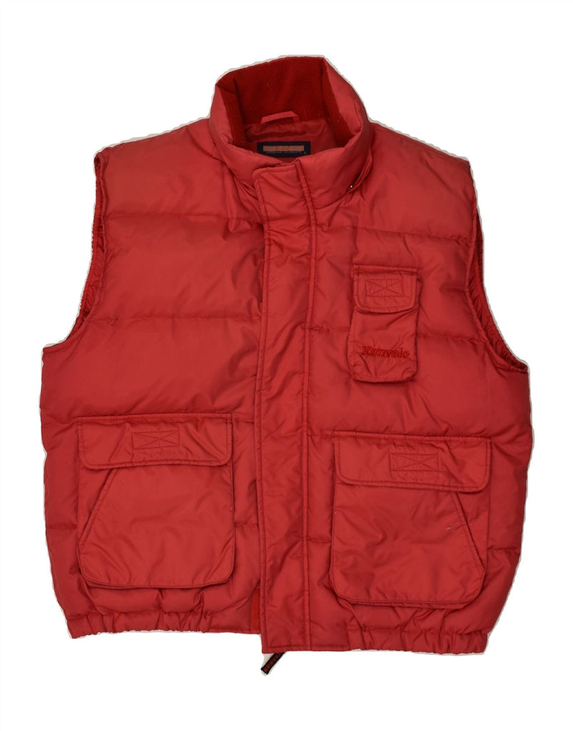 VINTAGE Mens Padded Gilet UK 40 Large Red Nylon | Vintage Vintage | Thrift | Second-Hand Vintage | Used Clothing | Messina Hembry 