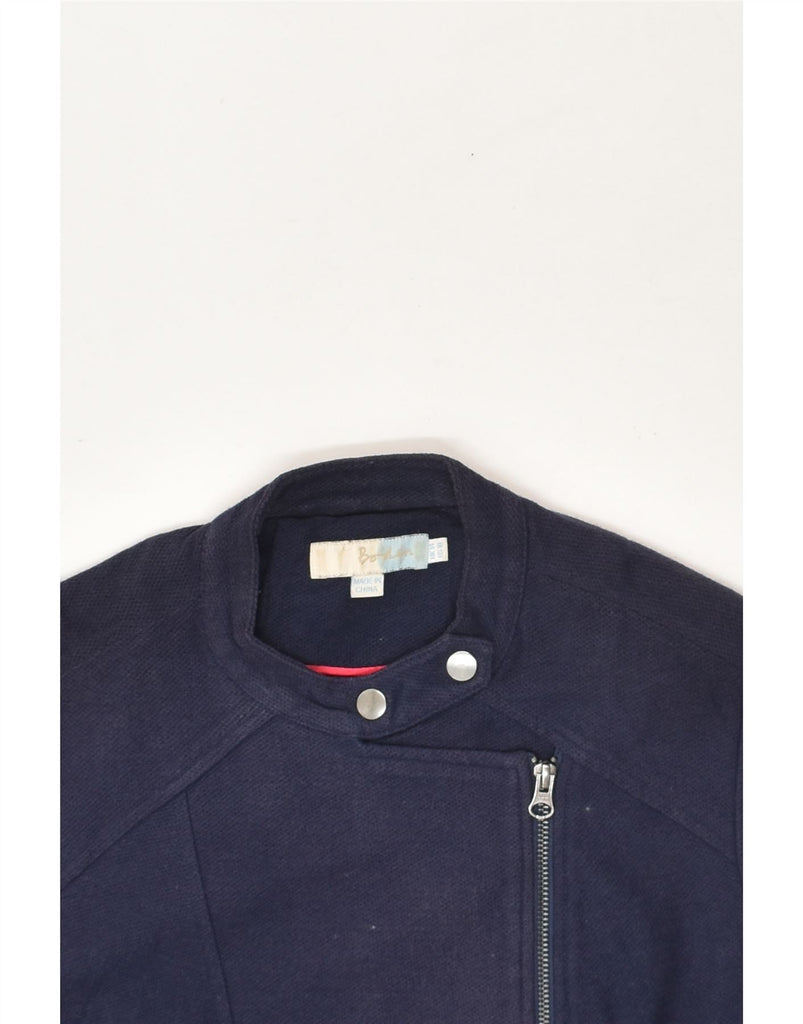 BODEN Womens Bomber Jacket UK 14 Medium Navy Blue Cotton | Vintage Boden | Thrift | Second-Hand Boden | Used Clothing | Messina Hembry 