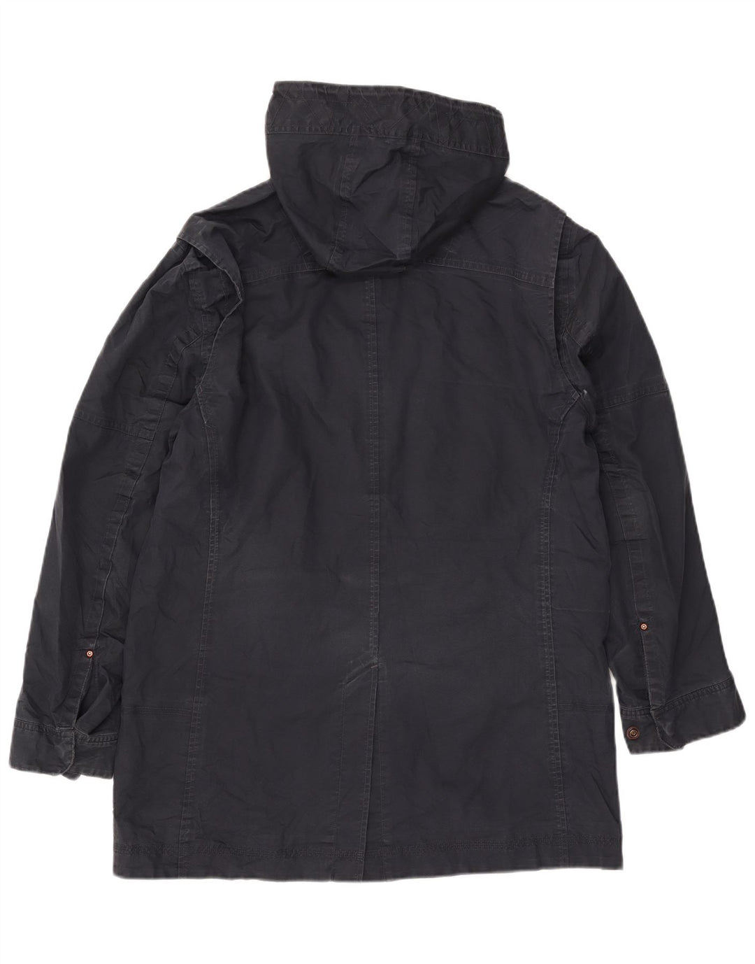 TIMBERLAND Mens Hooded Parka Jacket UK 40 Large Navy Blue Cotton