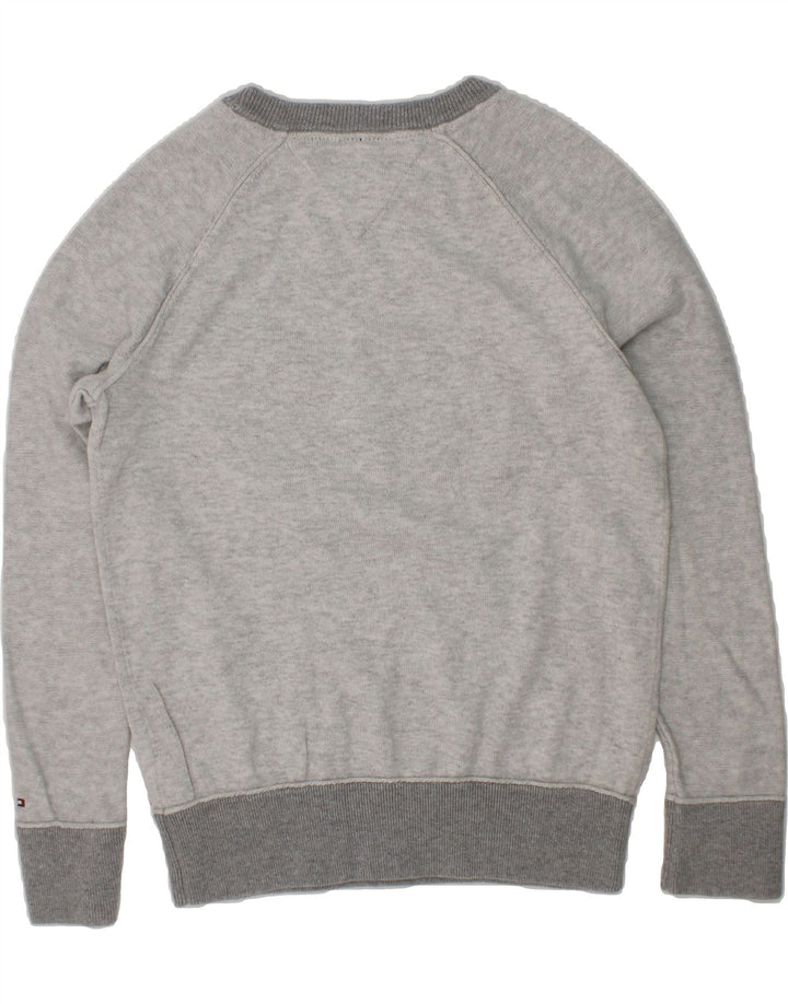 TOMMY HILFIGER Boys Graphic Sweatshirt Jumper 9-10 Years Grey Cotton Vintage Tommy Hilfiger and Second-Hand Tommy Hilfiger from Messina Hembry 