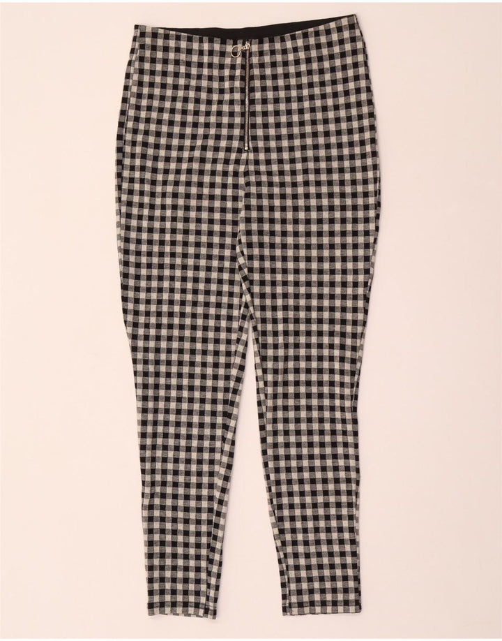Zara Womens Leggings Large W30 L29 Grey Gingham Polyester