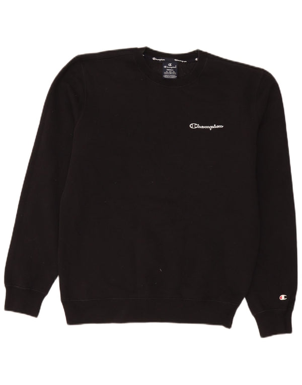 Champion Mens Sweatshirt Jumper Small Black Cotton