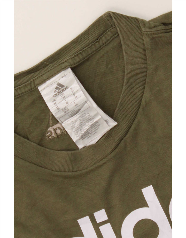 Adidas Mens Graphic T-Shirt Top Medium Khaki Cotton