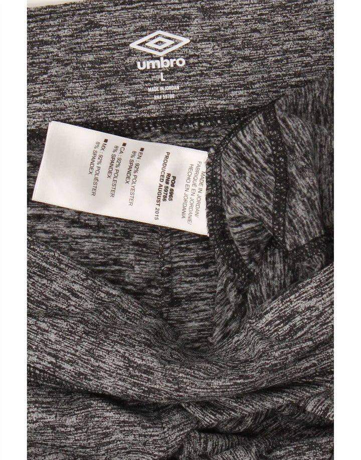Umbro Womens Leggings UK 16 Large Grey Flecked Polyester