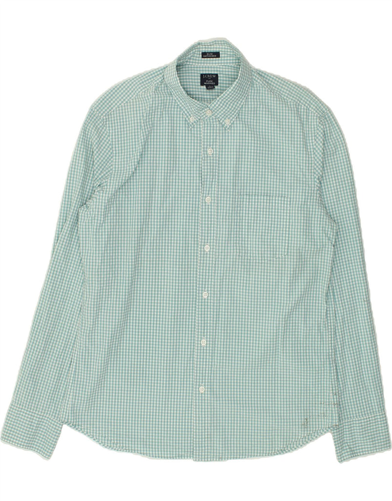 J. CREW Mens Slim Shirt Large Green Gingham Cotton | Vintage J. Crew | Thrift | Second-Hand J. Crew | Used Clothing | Messina Hembry 