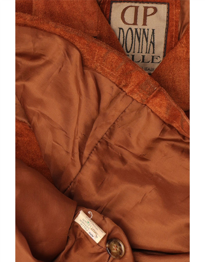 Vintage Womens Suede Jacket EU 48 2XL Brown Leather