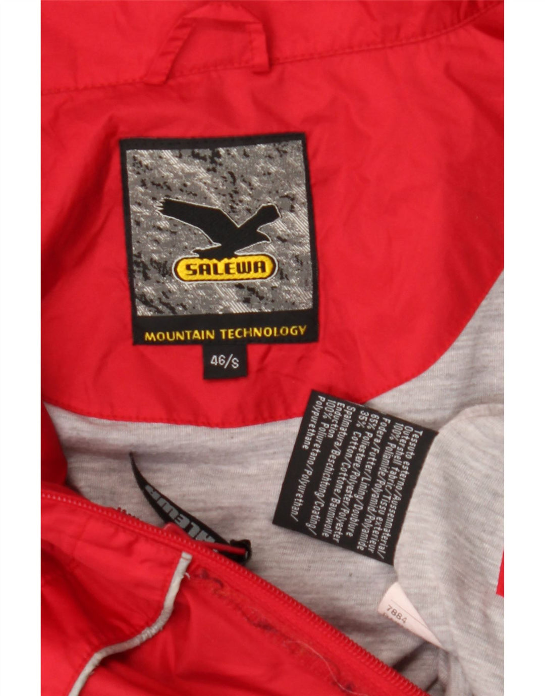 SALEWA Mens Hooded Windbreaker Jacket IT 46 Small Red Polyamide