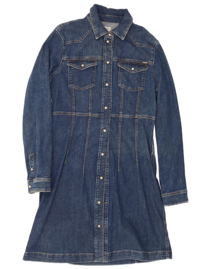 PEPE JEANS Womens Denim Dress UK 14 Large Blue Cotton