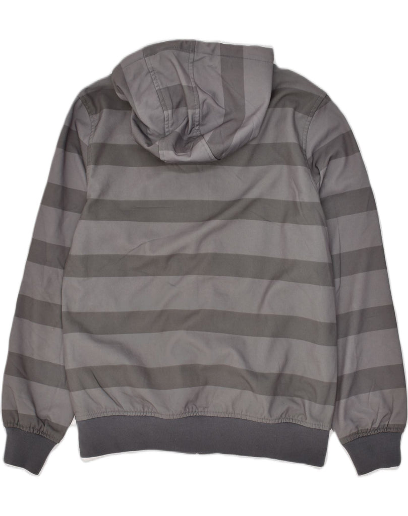 FISHBONE Mens Zip Hoodie Sweater Medium Grey Striped Polyester | Vintage Fishbone | Thrift | Second-Hand Fishbone | Used Clothing | Messina Hembry 