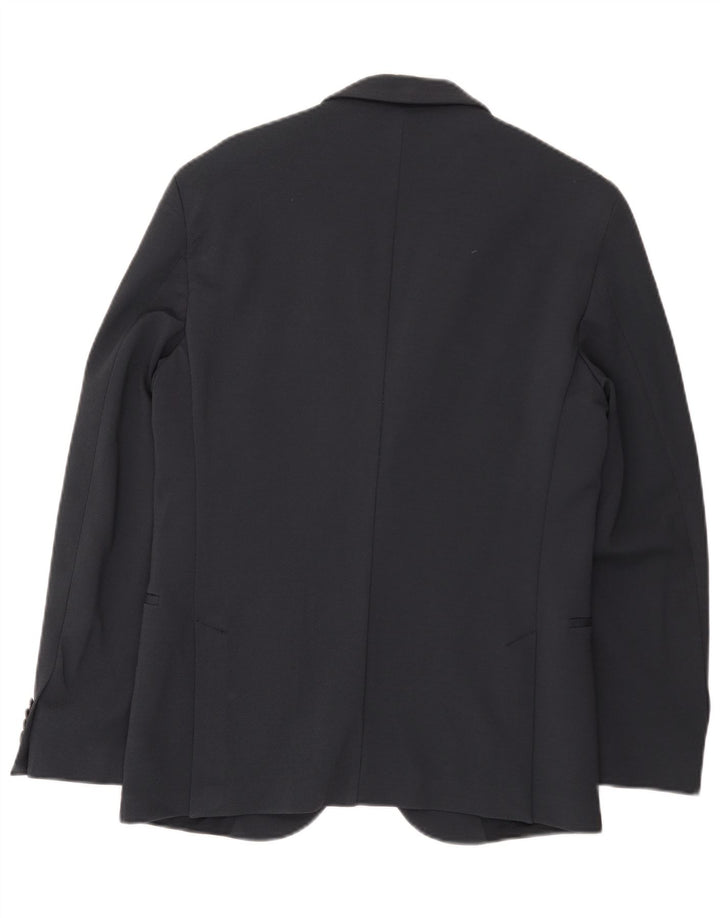 Hugo Boss Mens 2 Button Blazer Jacket EU 48 Medium Navy Blue Viscose