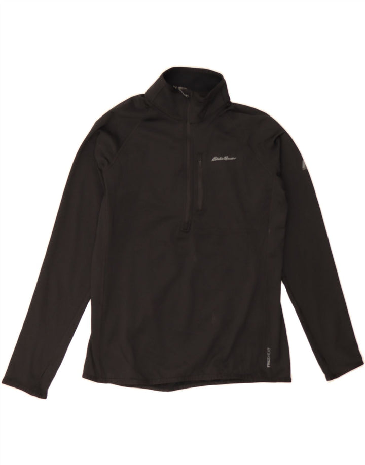EDDIE BAUER Womens Zip Neck Pullover Tracksuit Top UK 16 Large Black Vintage Eddie Bauer and Second-Hand Eddie Bauer from Messina Hembry 
