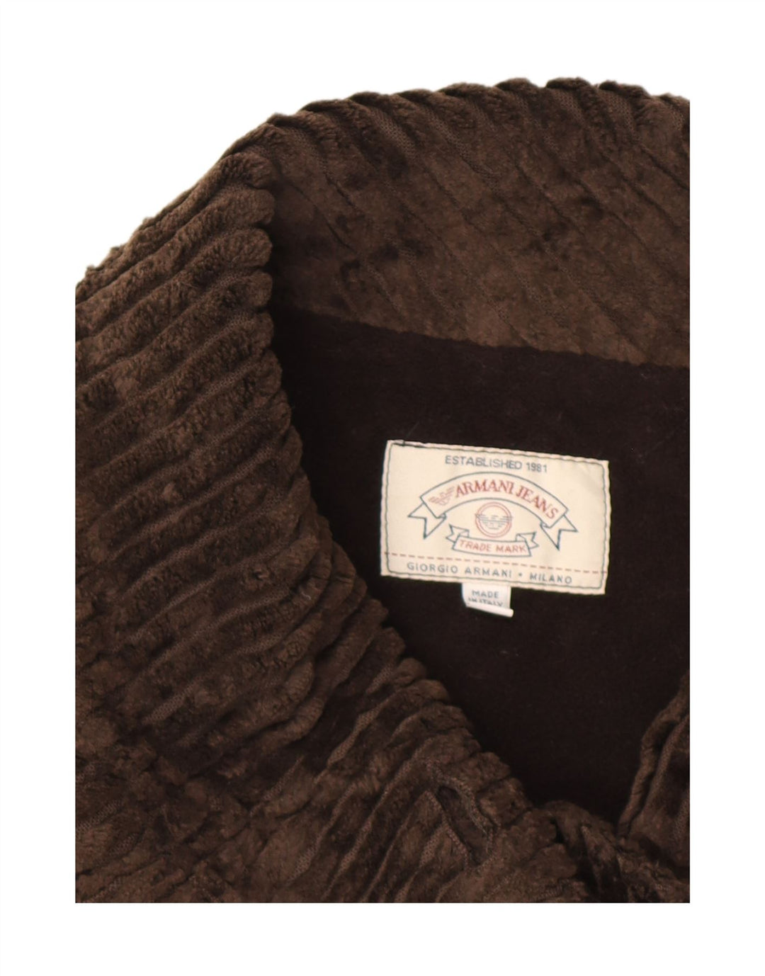 Armani Jeans Womens Corduroy Coat UK 14 Medium Brown Cotton